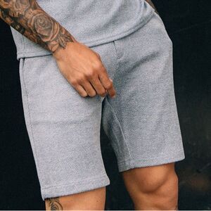 NWT Mauvais Zig Zag 8” Smart Shorts in Blue Gray Herringbone Men’s Size 30 NEW